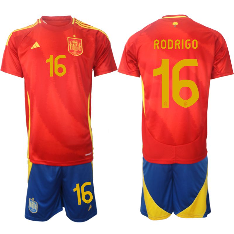 Men 2024-2025 Season Spain home red #16 Soccer Jersey->->Soccer Country Jersey